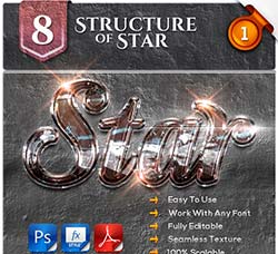PS图层样式－8个闪耀的金属(第一版)：8 Structure of Stars #1